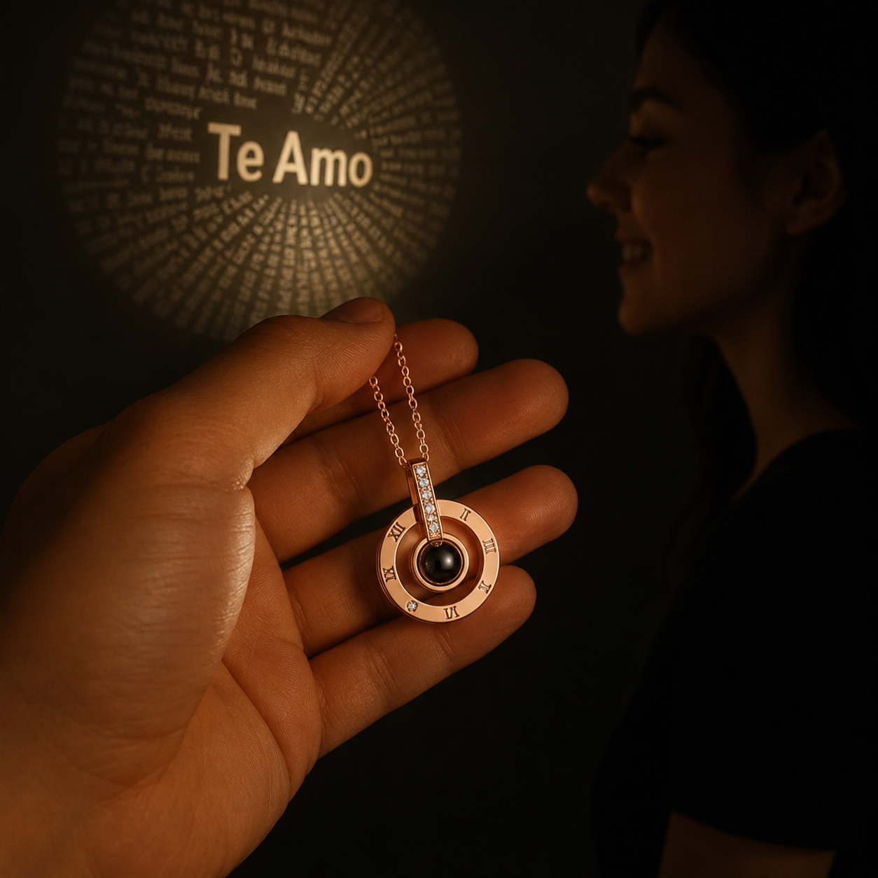 COLLAR TE AMO EN 100 IDIOMAS CON CAJA DECORTIVA