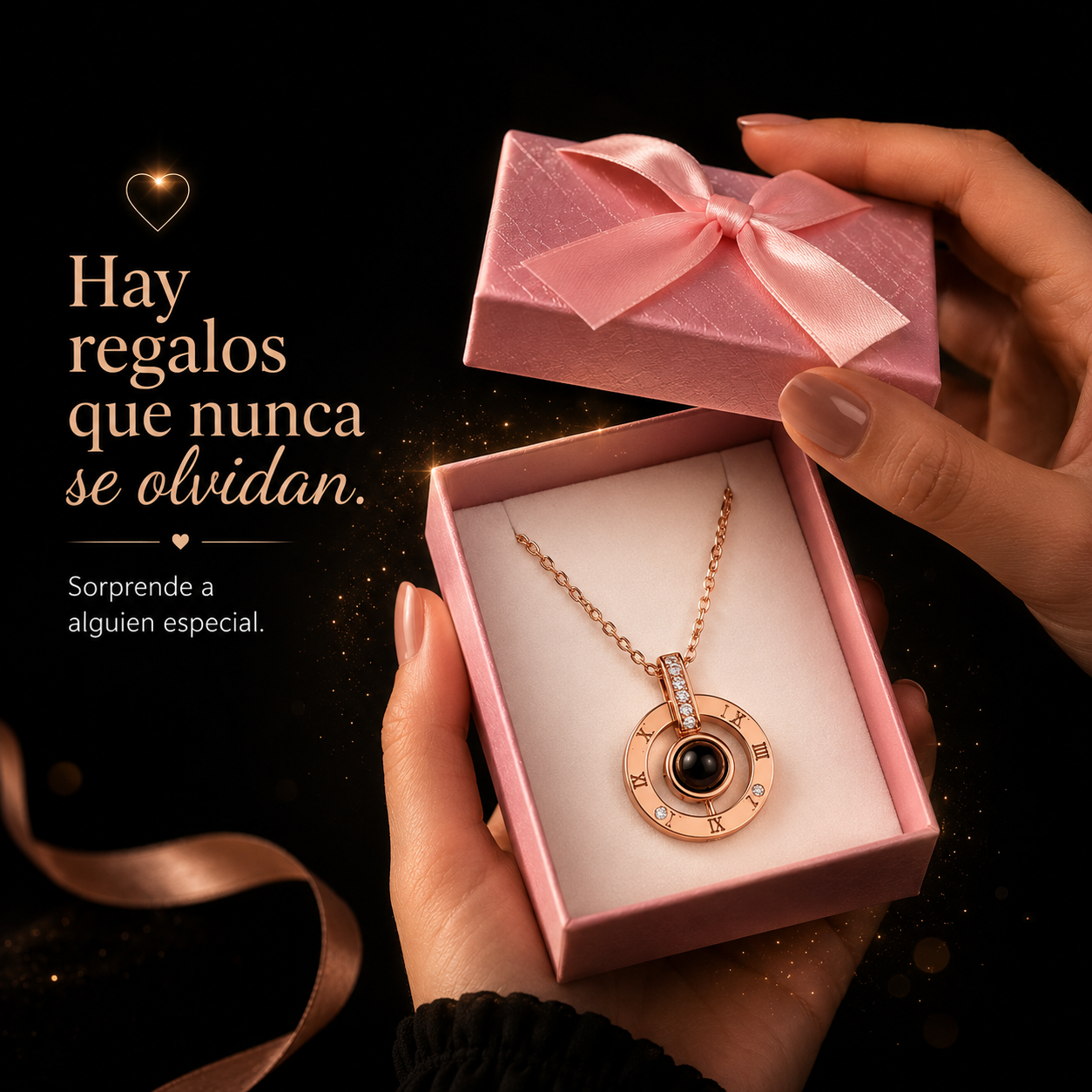 COLLAR TE AMO EN 100 IDIOMAS CON CAJA DECORTIVA